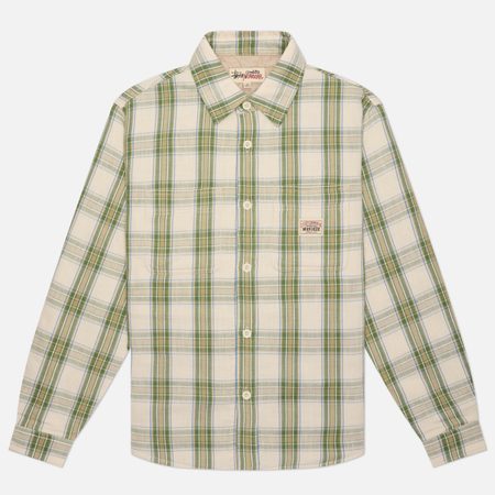 Мужская рубашка Stussy Lau Plaid Overshirt, цвет бежевый