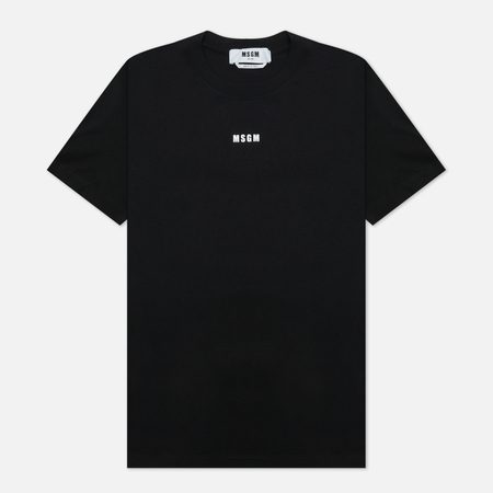 Женская футболка MSGM Micrologo Basic Crew Neck, цвет чёрный