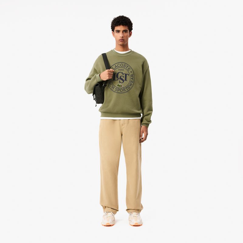 Мужской флисовый свитшот Lacoste свободного кроя 4
