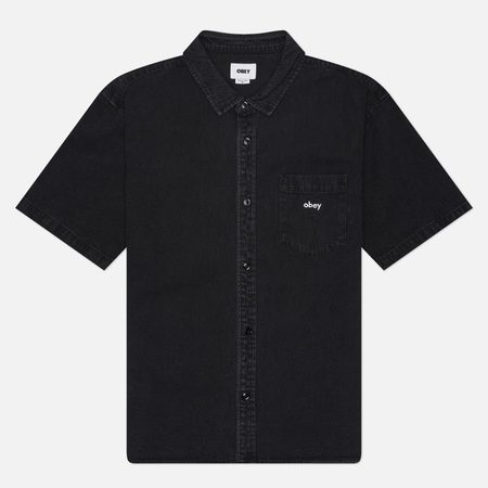 Мужская рубашка OBEY Owens Denim, цвет чёрный