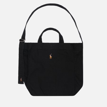 Сумка Polo Ralph Lauren Canvas Tote Large, цвет чёрный