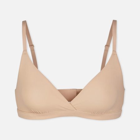 Женский бюстгальтер SKIMS Fits Everybody Crossover Bralette, цвет бежевый