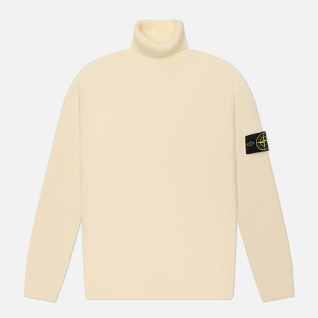 Мужской свитер Stone Island Full Rib RWS Wool Turtleneck, цвет бежевый