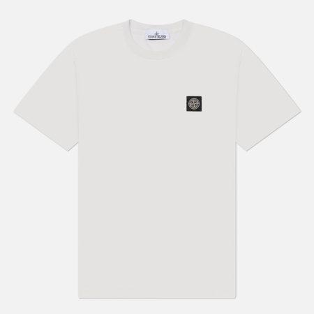 Мужская футболка Stone Island 60/2 Cotton Jersey Compass Patch, цвет голубой