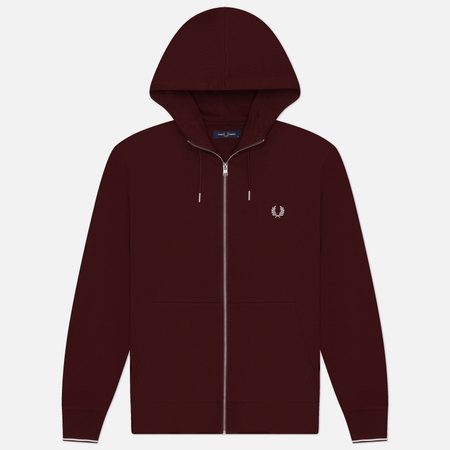 Мужская толстовка Fred Perry Zip Through Hoodie, цвет бордовый