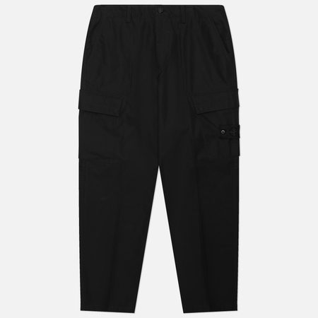 Мужские брюки Stone Island Ghost Piece Weatherproof Cotton Canvas Regular Cargo, цвет чёрный