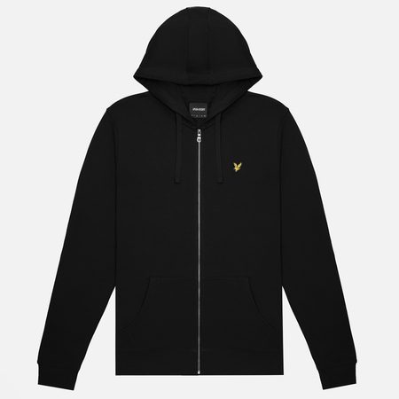 Мужская толстовка Lyle & Scott Loopback Cotton Full Zip Hoodie, цвет чёрный