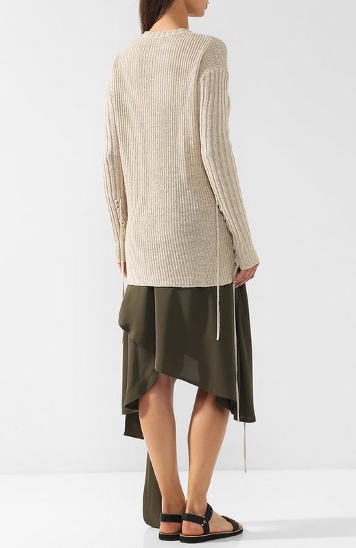 Однотонный вязаный пуловер с круглым вырезом JW Anderson 4