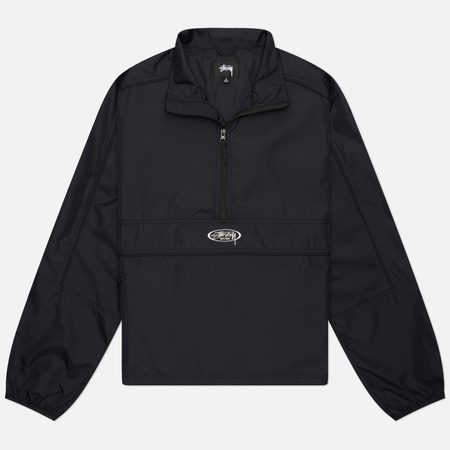 Мужская куртка анорак Stussy Lightweight Pullover, цвет чёрный