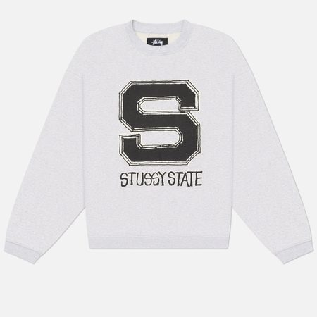 Мужская толстовка Stussy State Crew, цвет серый