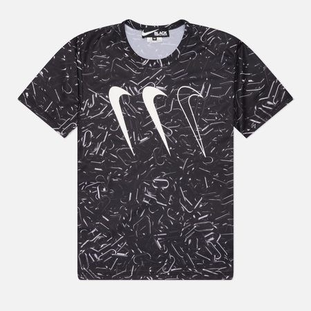 Мужская футболка Comme des Garcons Black x Nike Horizontal Triple Swoosh, цвет чёрный