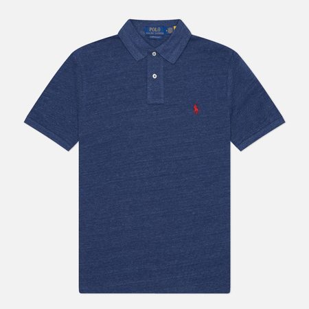 Мужское поло Polo Ralph Lauren Custom Slim Fit Cotton Mesh, цвет синий