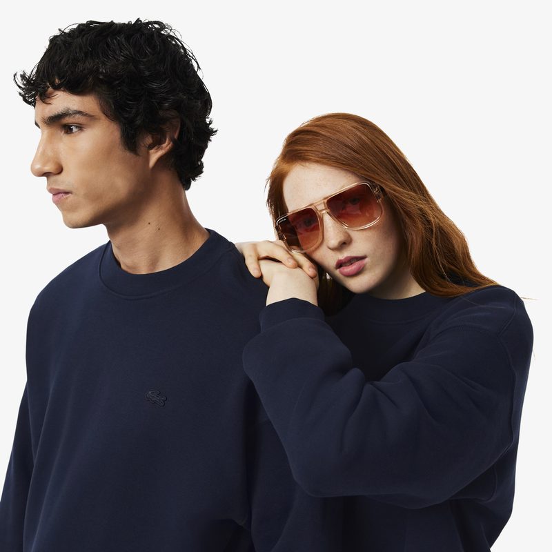 Хлопковый свитшот Lacoste свободного кроя унисекс 3