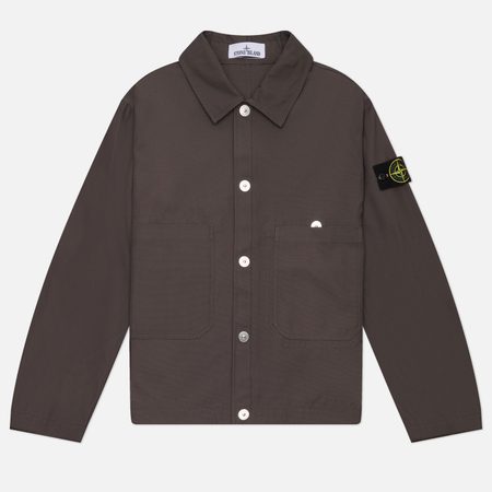 Мужская куртка ветровка Stone Island Cotton Canvas Coach, цвет серый