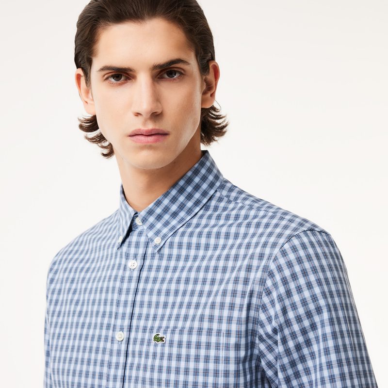 Мужская рубашка Lacoste Check Poplin в клетку 3