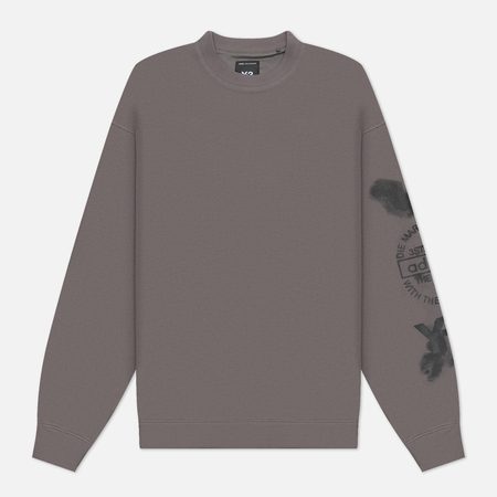 Мужская толстовка Y-3 Graphic Stacked Logo Crew, цвет серый