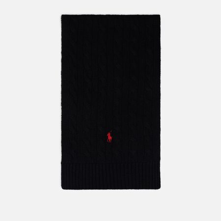 Шарф Polo Ralph Lauren Classic Cable Oblong, цвет чёрный