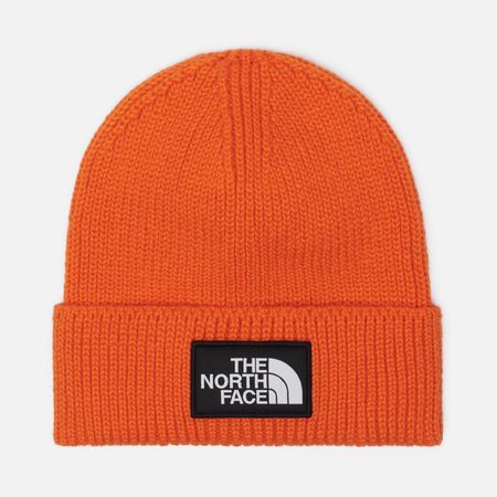 Шапка The North Face Logo Box Cuffed Recycled, цвет оранжевый