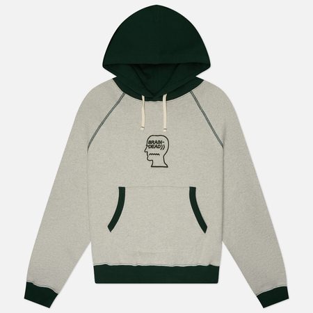 Мужская толстовка Brain Dead Fleece Logo Head Raglan Hoodie, цвет серый