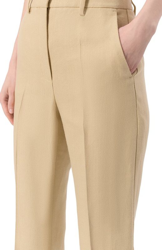 Брюки из хлопка и льна Weekend Max Mara 5