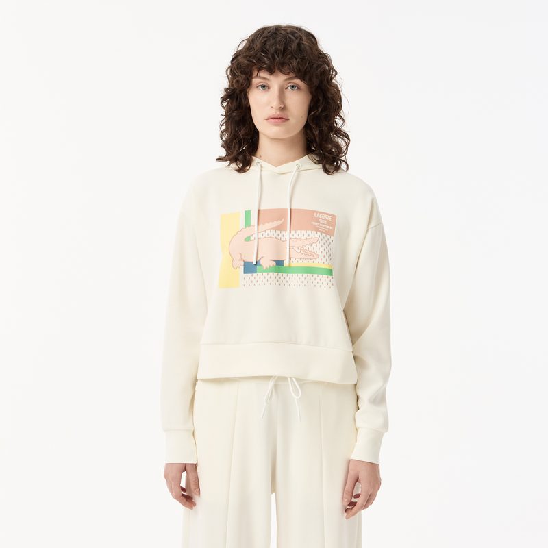 Женская короткая толстовка Lacoste с капюшоном
