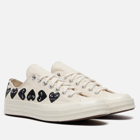 Кеды Converse x Comme des Garcons Play Chuck 70 Multi Heart Low, цвет бежевый