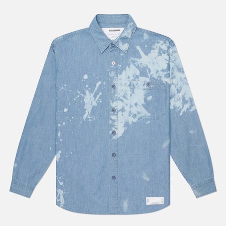 Мужская рубашка Neighborhood Garment Bleach Chambray, цвет голубой
