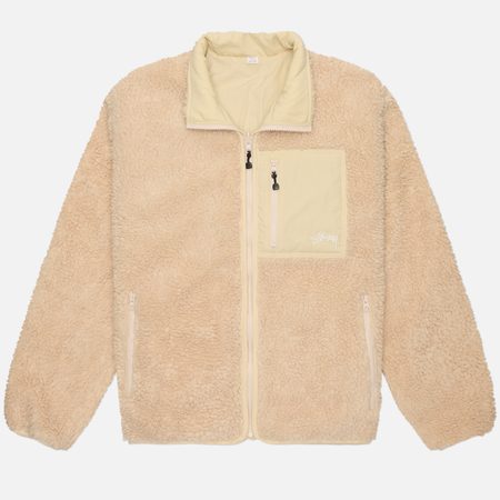 Мужская толстовка Stussy Sherpa Reversible, цвет бежевый