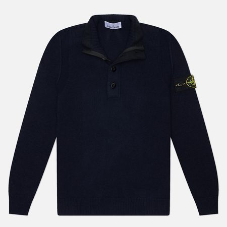 Мужской свитер Stone Island Lambswool Half-Zip, цвет синий