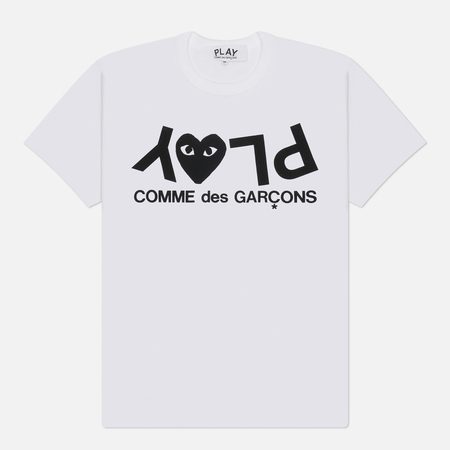 Мужская футболка Comme des Garcons Play Logo Print, цвет белый