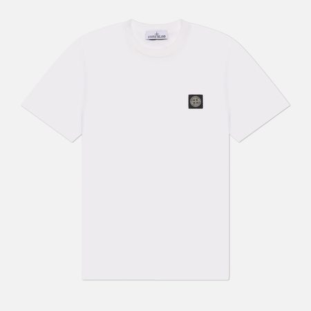 Мужская футболка Stone Island Compass Patch Logo, цвет белый