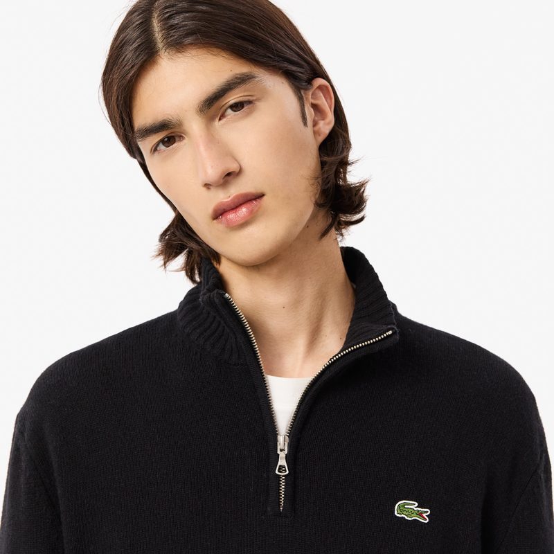 Мужской шерстяной свитер Lacoste на молнии с высоким воротом 3