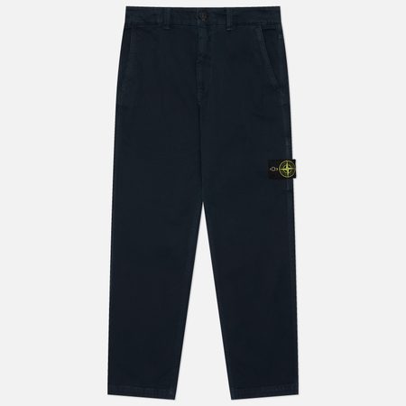 Мужские брюки Stone Island Organic Panama Cotton Old Effect Regular, цвет синий