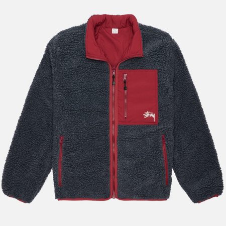 Мужская толстовка Stussy Sherpa Reversible, цвет серый