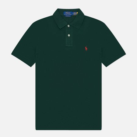 Мужское поло Polo Ralph Lauren The Iconic Basic Mesh Custom Slim Fit, цвет зелёный