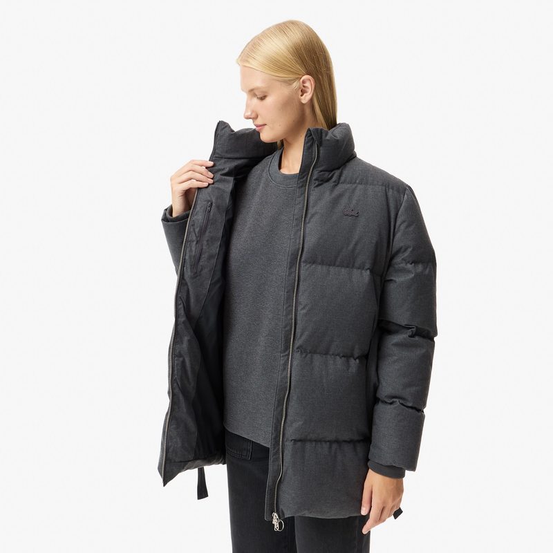 Женская парка Lacoste с воротом и поясом 4