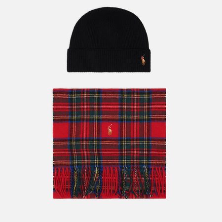 Подарочный набор Polo Ralph Lauren Holiday Tartan Beanie & Scarf Gift Box, цвет комбинированный