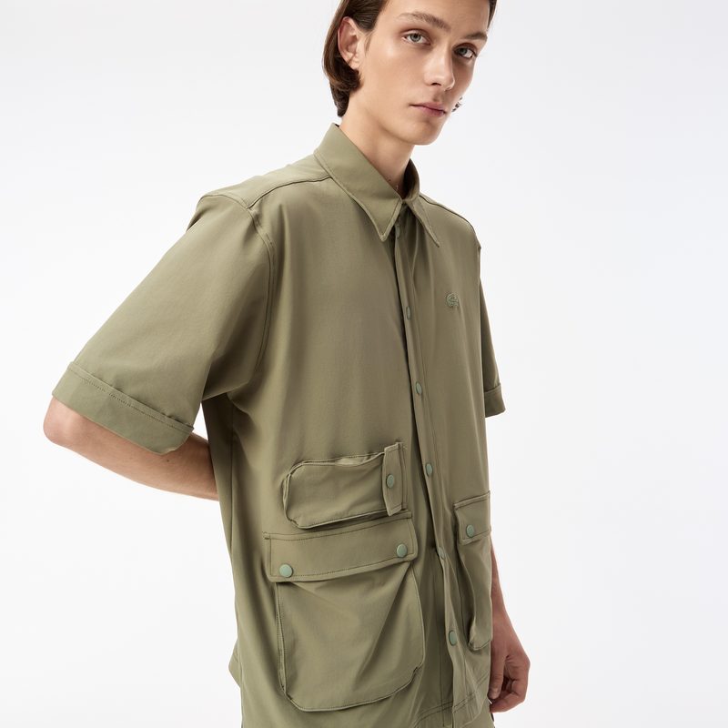 Мужская рубашка Lacoste с коротким рукавом и тремя карманами 4