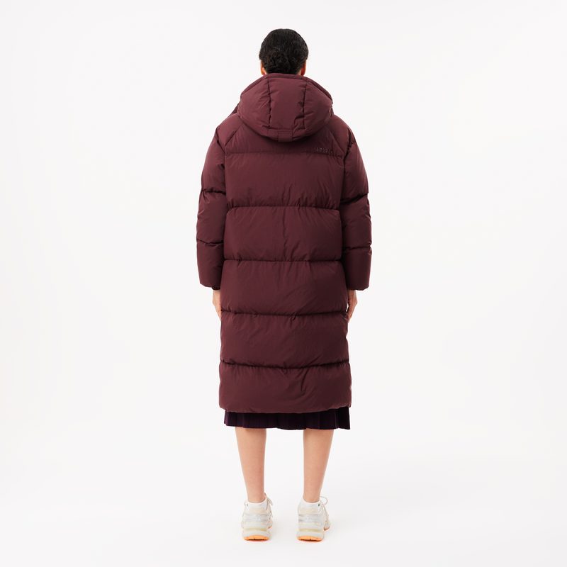 Женский длинный пуховик Lacoste с капюшоном 2