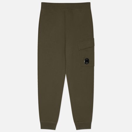 Мужские брюки C.P. Company Diagonal Raised Fleece Lens Regular Fit, цвет оливковый