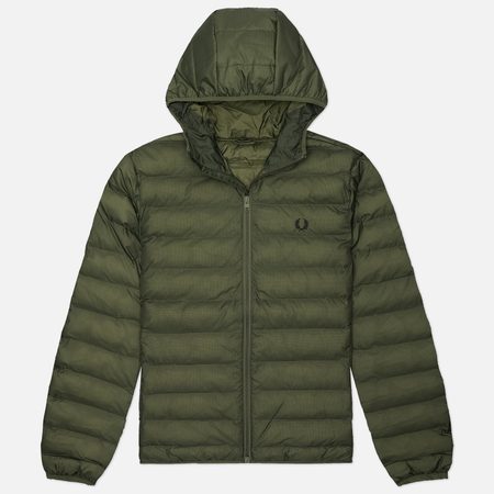 Мужской пуховик Fred Perry Hooded Insulated, цвет оливковый