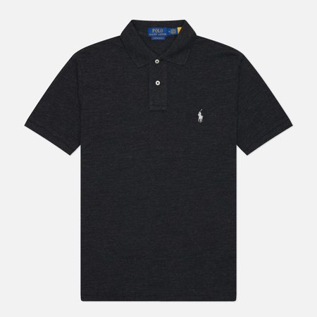 Мужское поло Polo Ralph Lauren Classic Logo Basic Mesh, цвет чёрный
