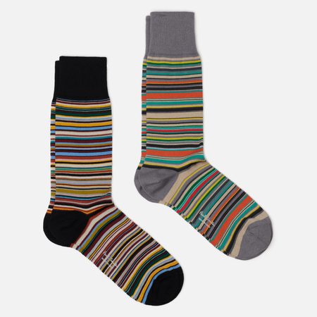 Комплект носков Paul Smith Signature Stripe 2-Pack, цвет комбинированный