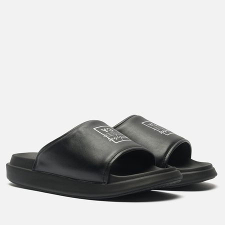 Сланцы Y-3 Regular Fit Leather, цвет чёрный