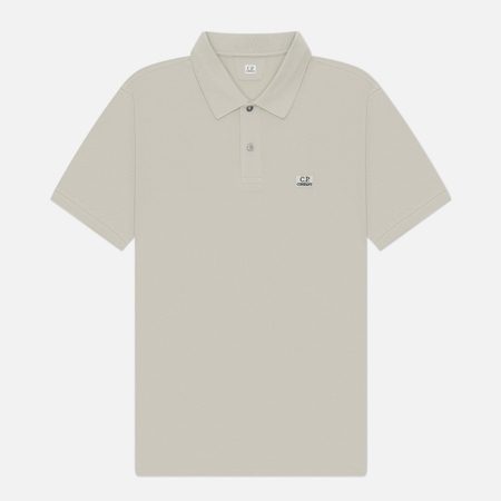 Мужское поло C.P. Company Stretch Piquet Ribbed Collar, цвет серый