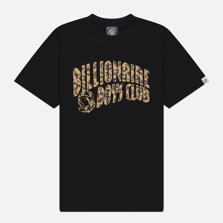 Мужская футболка Billionaire Boys Club Leopard Print Arch Logo, цвет чёрный