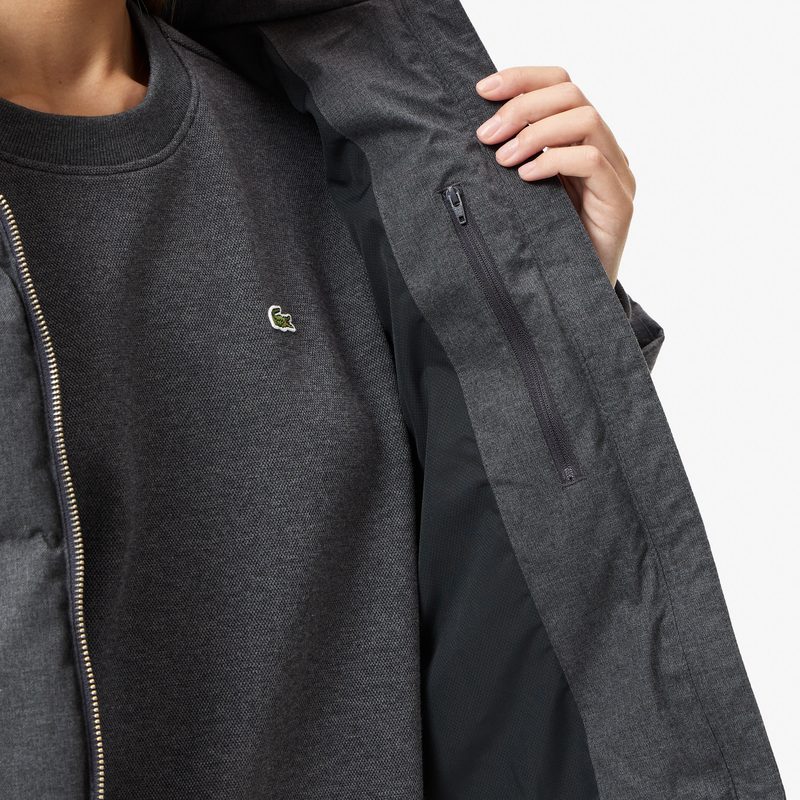 Женская парка Lacoste с воротом и поясом 5