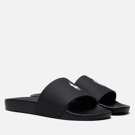 Сланцы Polo Ralph Lauren Signature Pony Slide, цвет чёрный