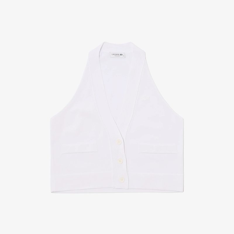 Женский лёгкий кардиган Lacoste без рукавов 4