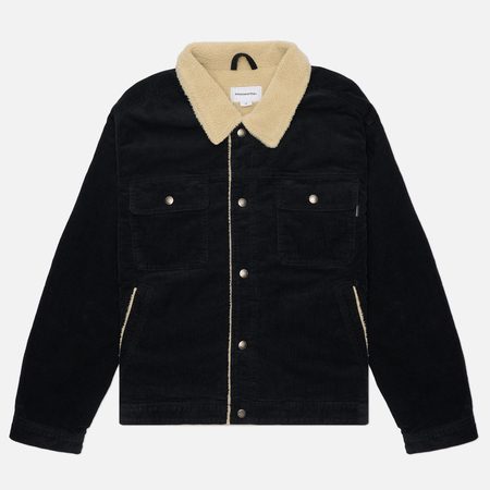 Мужская демисезонная куртка thisisneverthat Sherpa Lined Corduroy Trucker, цвет чёрный